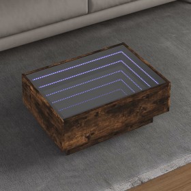 Center table and LED smoked oak engineered wood 70x50x30cm by , Coffee table - Ref: Foro24-847515, Price: 119,61 €, Discount: %