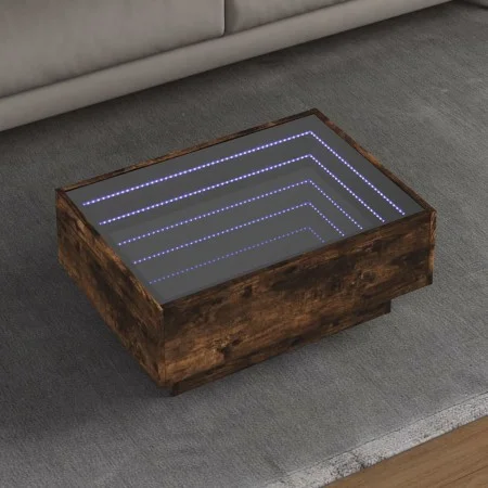Center table and LED smoked oak engineered wood 70x50x30cm by , Coffee table - Ref: Foro24-847515, Price: 117,72 €, Discount: %