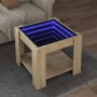 Center table and LED engineered wood Sonoma oak 53x53x45 cm by , Coffee table - Ref: Foro24-847541, Price: 88,04 €, Discount: %