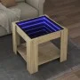 Center table and LED engineered wood Sonoma oak 53x53x45 cm by , Coffee table - Ref: Foro24-847541, Price: 86,73 €, Discount: %