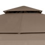 Gazebo with double extendable taupe gray roof 3x3x2.75m 180g/m² by vidaXL, Tents and gazebos - Ref: Foro24-312268, Price: 272...