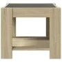 Center table and LED engineered wood Sonoma oak 53x53x45 cm by , Coffee table - Ref: Foro24-847541, Price: 86,73 €, Discount: %