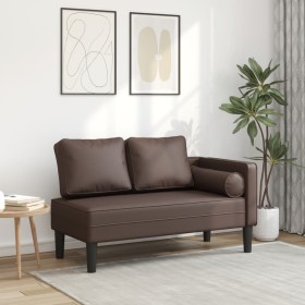 Daybed sofa with brown synthetic leather cushions by , Daybeds - Ref: Foro24-4007566, Price: 157,13 €, Discount: %