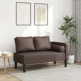 Daybed sofa with brown synthetic leather cushions by , Daybeds - Ref: Foro24-4007566, Price: 154,95 €, Discount: %