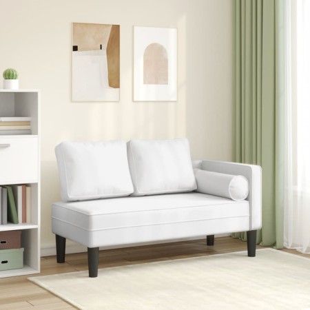 Chaiselongue-Sofa mit weißen Kunstlederkissen. von , Tagesbetten - Ref: Foro24-4007564, Preis: 171,01 €, Rabatt: %