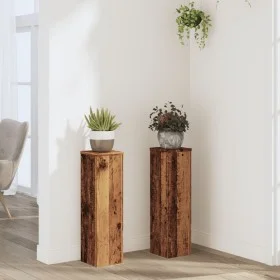 Pflanzenständer 2 Stück Eichenholz in gealterter Optik 17x17x60 cm von , Topfständer - Ref: Foro24-852940, Preis: 49,72 €, Ra...