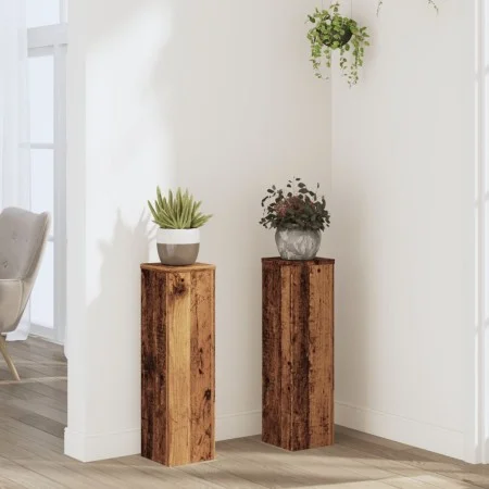 Pflanzenständer 2 Stück Eichenholz in gealterter Optik 17x17x60 cm von , Topfständer - Ref: Foro24-852940, Preis: 49,72 €, Ra...