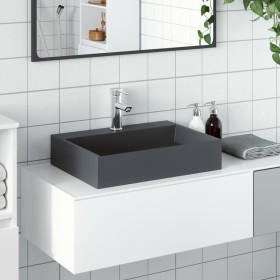 Lavabo de fundición de mineral/mármol antracita 50x38x13 cm de , Lavabos - Ref: Foro24-155984, Precio: 159,24 €, Descuento: %