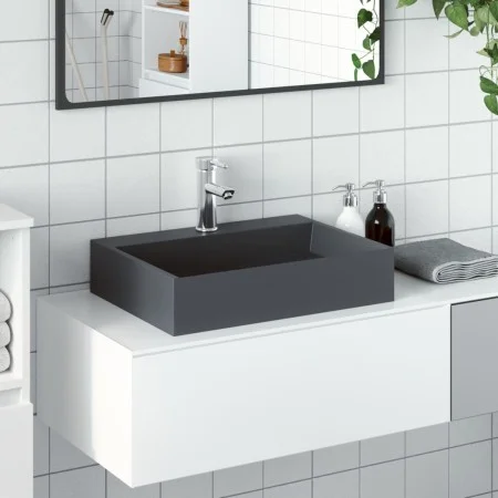 Lavabo de fundición de mineral/mármol antracita 50x38x13 cm de , Lavabos - Ref: Foro24-155984, Precio: 155,87 €, Descuento: %