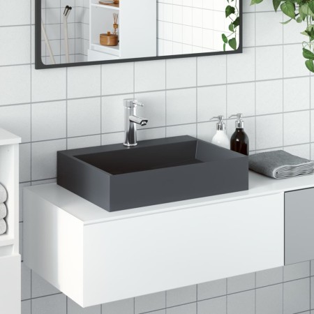 Lavabo de fundición de mineral/mármol antracita 50x38x13 cm de , Lavabos - Ref: Foro24-155984, Precio: 159,24 €, Descuento: %