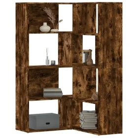 Corner shelf 4 levels smoked oak wood 85x85x140 cm by , Bookcases and shelves - Ref: Foro24-3307814, Price: 164,87 €, Discoun...