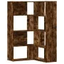 Corner shelf 4 levels smoked oak wood 85x85x140 cm by , Bookcases and shelves - Ref: Foro24-3307814, Price: 164,10 €, Discoun...