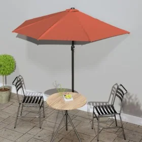 Terracotta aluminum semicircular balcony umbrella 270x144x222 cm by vidaXL, Umbrellas - Ref: Foro24-312499, Price: 131,48 €, ...