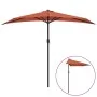 Terracotta aluminum semicircular balcony umbrella 270x144x222 cm by vidaXL, Umbrellas - Ref: Foro24-312499, Price: 123,78 €, ...