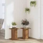 Soportes para plantas 2 uds madera roble artisian 30x30x40 cm de , Soportes para macetas - Ref: Foro24-3307854, Precio: 59,81...