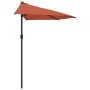 Terracotta aluminum semicircular balcony umbrella 270x144x222 cm by vidaXL, Umbrellas - Ref: Foro24-312499, Price: 123,78 €, ...