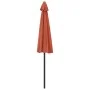 Terracotta aluminum semicircular balcony umbrella 270x144x222 cm by vidaXL, Umbrellas - Ref: Foro24-312499, Price: 123,78 €, ...