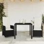 Mesita y sillas jardín 3 pzas y cojines ratán sintético negro de , Conjuntos de jardín - Ref: Foro24-3276987, Precio: 345,58 ...