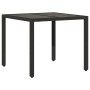 Garden table and 3-piece chair set with black synthetic rattan cushions. by , Garden sets - Ref: Foro24-3276987, Price: 305,4...