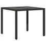 Garden table and 3-piece chair set with black synthetic rattan cushions. by , Garden sets - Ref: Foro24-3276987, Price: 345,5...