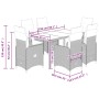 Garden table and chairs set 7 pieces with black PE rattan cushions by , Garden sets - Ref: Foro24-3276991, Price: 748,64 €, D...