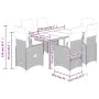 Gartentisch- und Stuhlset, 7-teilig, mit schwarzen PE-Rattan-Kissen. von , Gartensets - Ref: Foro24-3276991, Preis: 869,11 €,...