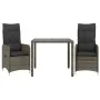 Gartentisch und Stühle 3-teilig und Kissen aus grauem Kunststoff-Rattan von , Gartensets - Ref: Foro24-3277031, Preis: 357,33...