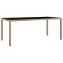 Set de mesa y sillas de jardín 7 pzas y cojines ratán PE beige de , Conjuntos de jardín - Ref: Foro24-3277101, Precio: 938,38...