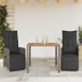 Garden table and 3-piece chair set with gray synthetic rattan cushions by , Garden sets - Ref: Foro24-3277157, Price: 372,75 ...