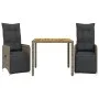 Garden table and 3-piece chair set with gray synthetic rattan cushions by , Garden sets - Ref: Foro24-3277157, Price: 371,28 ...