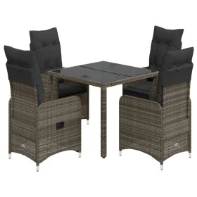 Mesita y sillas jardín 5 pzas y cojines ratán sintético gris de , Conjuntos de jardín - Ref: Foro24-3277033, Precio: 650,48 €...