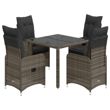 Garden table and 5-piece chair set with gray synthetic rattan cushions by , Garden sets - Ref: Foro24-3277033, Price: 619,93 ...