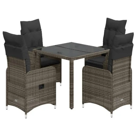 Garden table and 5-piece chair set with gray synthetic rattan cushions by , Garden sets - Ref: Foro24-3277033, Price: 649,29 ...