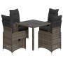 Garden table and 5-piece chair set with gray synthetic rattan cushions by , Garden sets - Ref: Foro24-3277033, Price: 619,93 ...