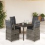Garden table and 5-piece chair set with gray synthetic rattan cushions by , Garden sets - Ref: Foro24-3277033, Price: 619,93 ...