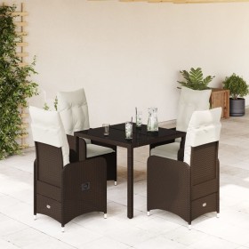 Garden table and 5-piece chair set with brown synthetic rattan cushions. by , Garden sets - Ref: Foro24-3277065, Price: 574,0...