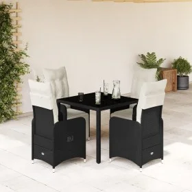 Garden table and 5-piece chair set with black synthetic rattan cushions by , Garden sets - Ref: Foro24-3277136, Price: 632,56...