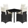 Garden table and 5-piece chair set with black synthetic rattan cushions by , Garden sets - Ref: Foro24-3277136, Price: 632,56...