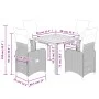 Garden table and 5-piece chair set with black synthetic rattan cushions by , Garden sets - Ref: Foro24-3277136, Price: 632,56...