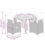 Gartentisch und Stühle 5-teilig mit schwarzen Kissen aus synthetischem Rattan. von , Gartensets - Ref: Foro24-3277136, Preis:...