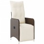 Garden table and 5-piece chair set with brown synthetic rattan cushions. by , Garden sets - Ref: Foro24-3277188, Price: 600,3...