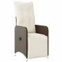 Garden table and 5-piece chair set with brown synthetic rattan cushions. by , Garden sets - Ref: Foro24-3277188, Price: 654,8...