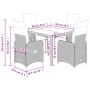 Gartentisch und Stühle 5-teilig mit braunen Kunststoff-Rattan-Kissen. von , Gartensets - Ref: Foro24-3277188, Preis: 600,34 €...