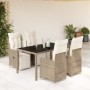 Mesita y sillas jardín 5 pzas y cojines ratán sintético marrón de , Conjuntos de jardín - Ref: Foro24-3277211, Precio: 669,80...