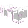 Gartentisch und Stühle 5-teilig mit braunen Kunststoff-Rattan-Kissen. von , Gartensets - Ref: Foro24-3277211, Preis: 669,80 €...
