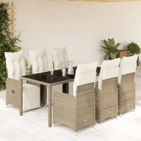 Garden table and chairs set, 7 pieces with brown PE rattan cushions. by , Garden sets - Ref: Foro24-3277213, Price: 947,01 €,...