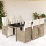 Garden table and chairs set, 7 pieces with brown PE rattan cushions. by , Garden sets - Ref: Foro24-3277213, Price: 966,91 €,...