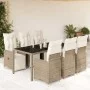 Set de mesa y sillas jardín 7 pzas con cojines ratán PE marrón de , Conjuntos de jardín - Ref: Foro24-3277213, Precio: 947,26...