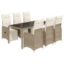 Garden table and chairs set, 7 pieces with brown PE rattan cushions. by , Garden sets - Ref: Foro24-3277213, Price: 966,91 €,...