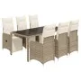 Set de mesa y sillas jardín 7 pzas con cojines ratán PE marrón de , Conjuntos de jardín - Ref: Foro24-3277213, Precio: 947,26...